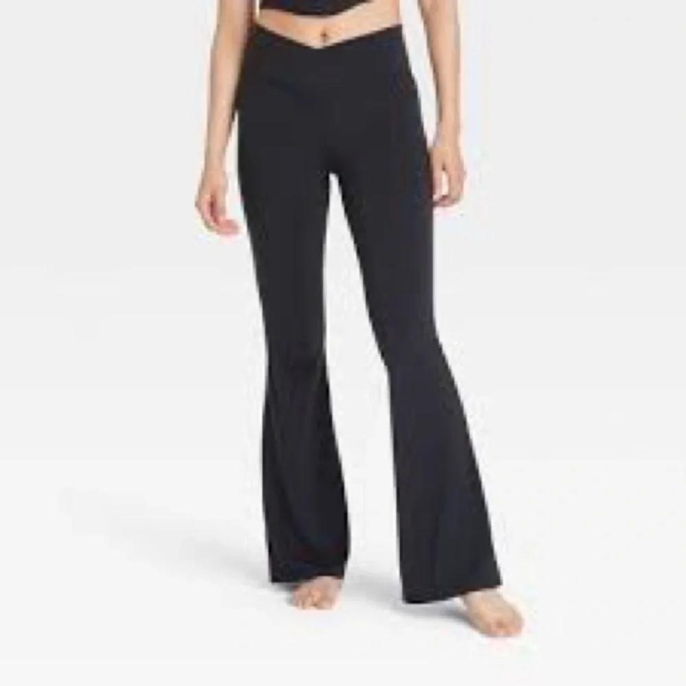 JoyLab women’s XL pants crossover flare high rise leggings mocha brown NWT